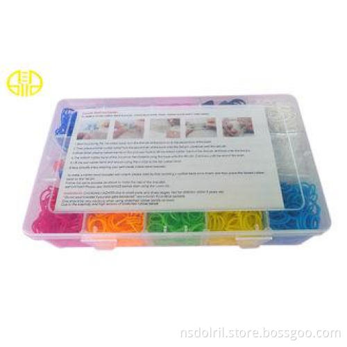 Multi Color Rainbow Loom Rubber Band refill With Plastic C
